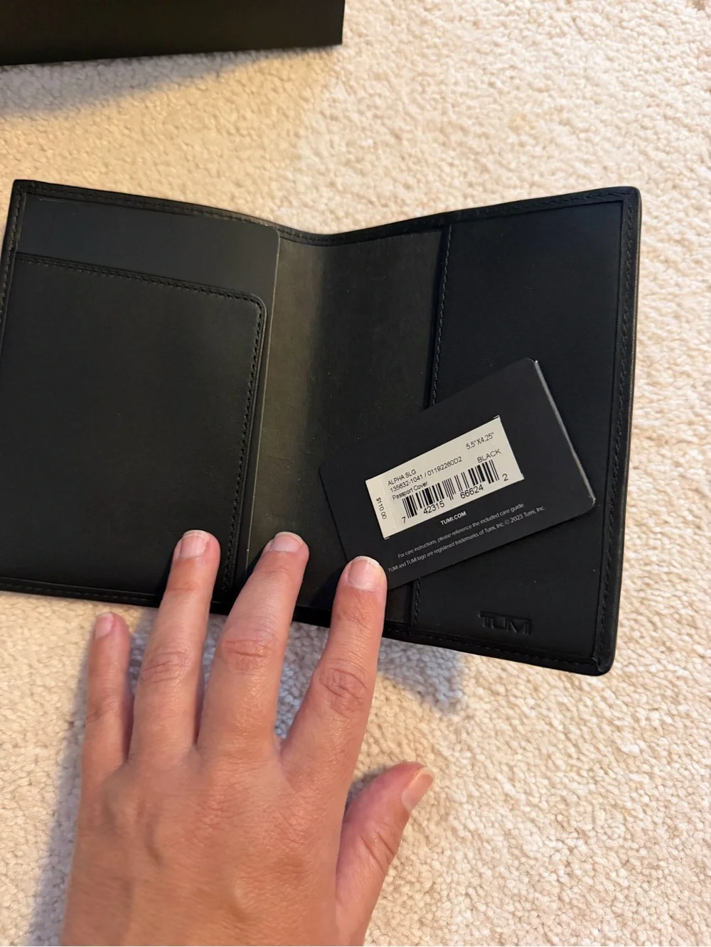 Tumi Black Textured Nylon Card & Passport Holder